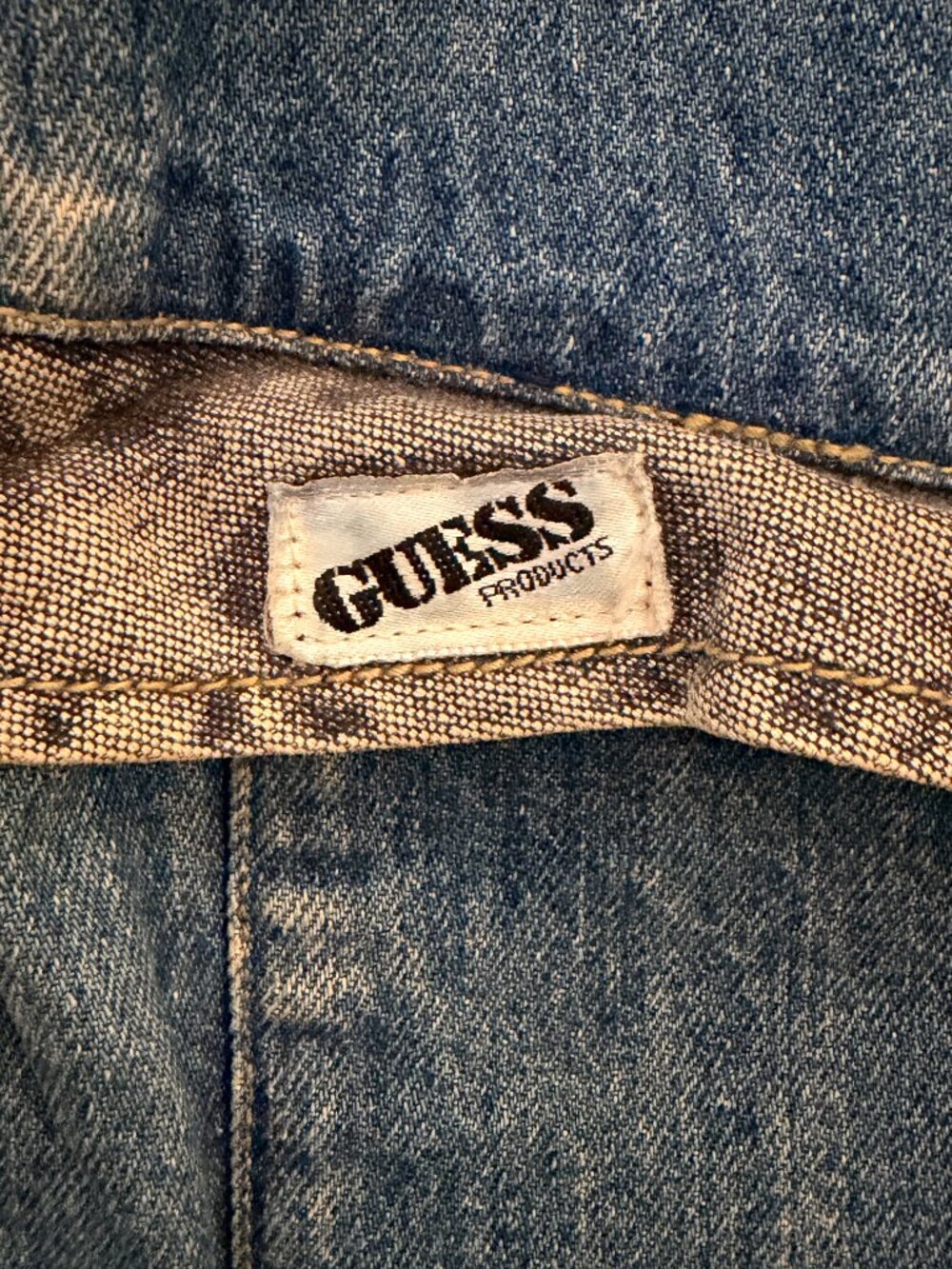 VINTAGE 80'S GUESS DENIM SKATER VEST SMALL - Picture 7 of 10